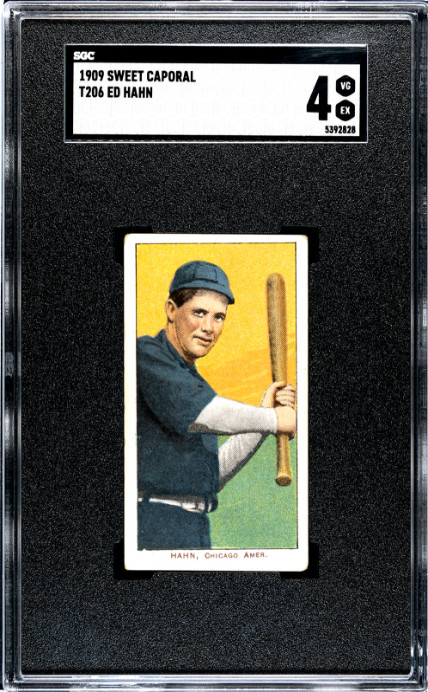 1909 T206 ED HAHN NNo VG-EX SWEET CAPORAL 150 SGC 4 BASEBALL CHICAGO WHITE SOX