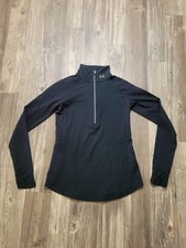 Under Armour Pullover Womens Small Black ColdGear Quarter Zip Mock Neck Running