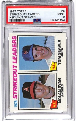 1977 Topps Nolan Ryan Tom Seaver #6 Strickout Leaders PSA 9