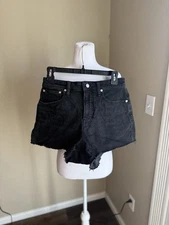 Madewell The Perfect Jean Shorts In Black Raw Hem