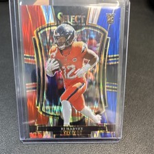 2025 Panini Select - Premier Level RJ Harvey #110 Red & Blue Shock Prizm (RC)
