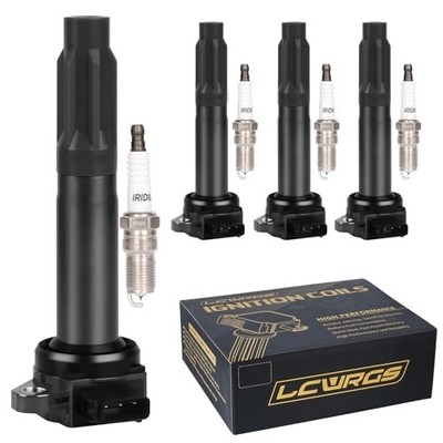 Set of 4 Ignition Coil Pack and Spark Plugs fits for 2010 2011 2012 Subaru