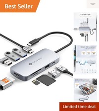 USB C Hub, 9 in 1 USB C Multiport Adapter with 4K 60Hz HDMI, 5 USB Ports, 100...