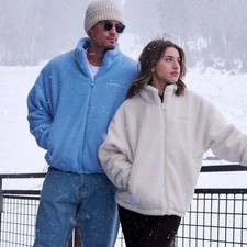 YoungLA 537 Mens M Sherpa Fleece Jacket Light Blue 2023 Teddy Signature Jacket