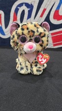 TY BEANIE BOOS - "LIVVIE" Brown & Pink Leopard "VelveTy" Soft Plush, 6" w/Tags