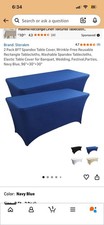 2 Pack 8FT Spandex Table Cover, Wrinkle-Free Reusable Rectangle Tablecloths,