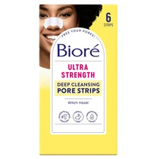 Biore Blackhead Remover, Witch Hazel Ultra Cleansing Pore Strips 6ct (2 Pack)