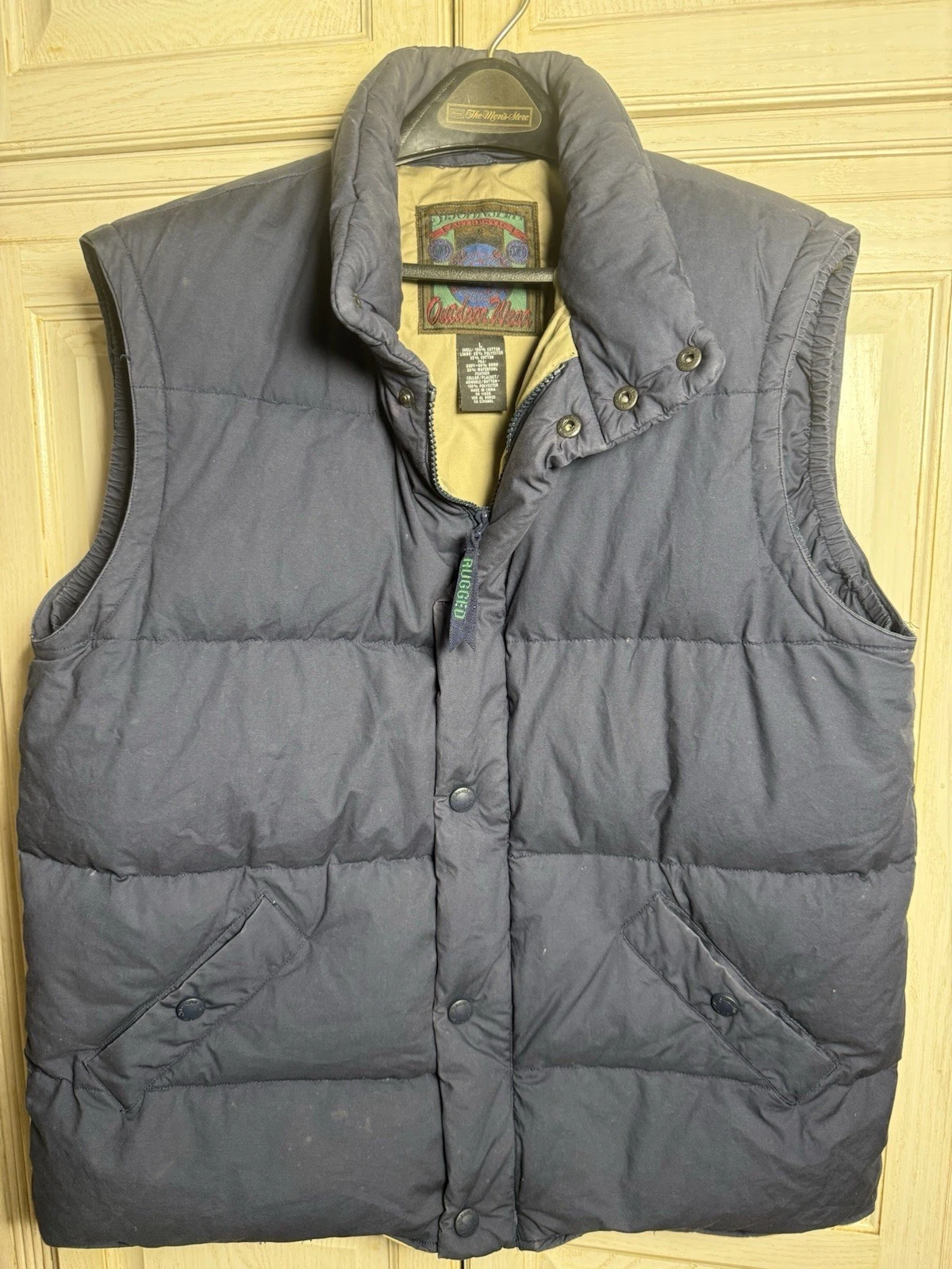 VTG St Johns Bay Outdoor Wear Size Large Quilted Down Puffer Vest Navy Blue