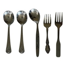 Mixed Lot Vtg Baby Spoon Fork Stainless Steel Gerber Oneida Sanity Disney Goofy