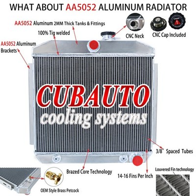 4 ROWS ALUMINUM RADIATOR FIT 1955-1957 1956 CHEVROLET BEL AIR NOMAD DEL RAY V8