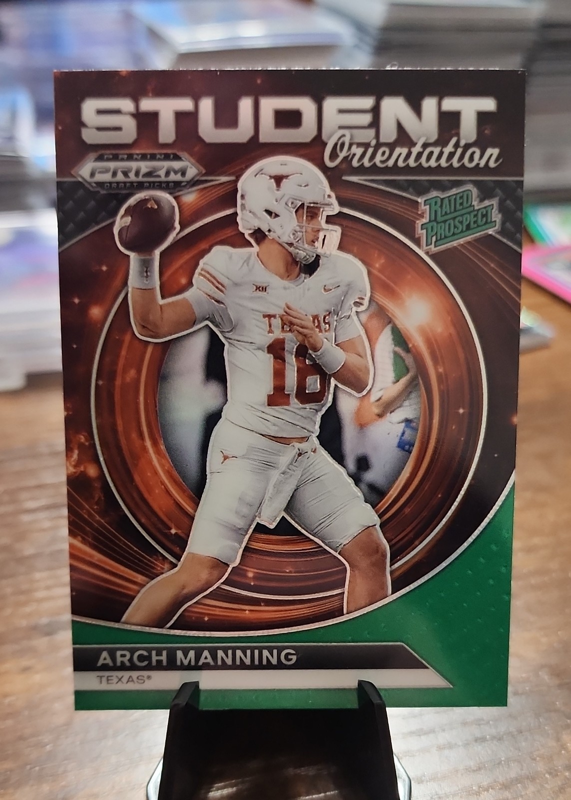 2024 Panini Prizm Draft Picks - Student Orientation Arch Manning  Green Prizm 
