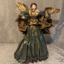 Vintage  Victorian Paper Mache Christmas Angel Tree Topper Tabletop