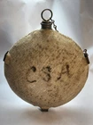 Civil War Confederate CSA Butternut Canteen — Homespun Cover With Regiment Marks
