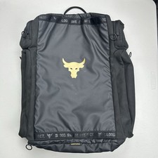 Borsa zaino Under Armour UA Project Rock Duffle nero e oro grande