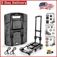 Folding Hand Truck 500lbs, Portable Heavy Duty Dolly Cart, 6 Wheels Collapsib...