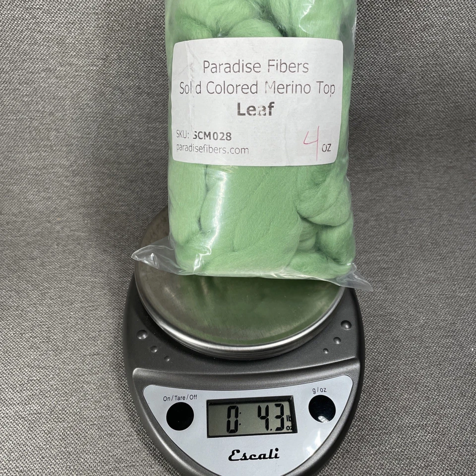 Green MIX Wool Merino Top Roving Fiber Solid Colors Spinning Felting 4 x 4oz Ea - Image 4 of 4