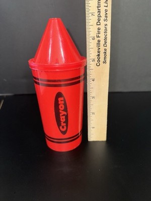 Vintage K-Mart Red Crayon  The Collectibles  Cup Hard Plastic With Lid