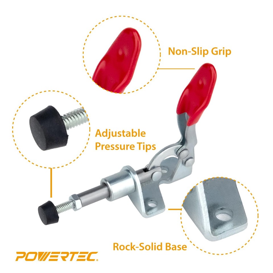 E Mini Roker 4PK Mini Toggle Clamp, 100lbs Holding Capacity, 301A Quick Release Push ...