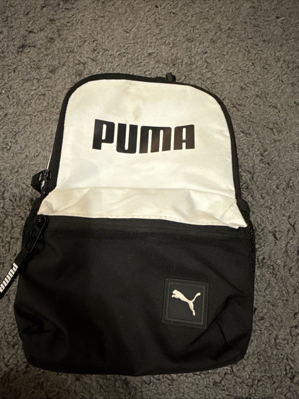 PUMA Lunch Bag Box Unisex White Black Logo Insulated 7'' W x 11'' H x 4.5'' GUC!