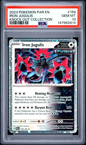 2023 POKEMON PAR EN-PARADOX RIFT KNOCK OUT COLLECTION #158 IRON JUGULIS PSA 10