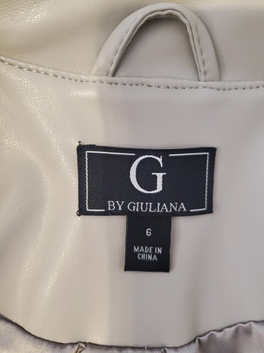 G by Giuliana graue kurze weiche Kunstleder bestickt Perlen Motorrad Jacke Gr.6 - Bild 17 von 21