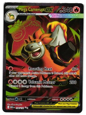 Pokemon TCG Mega Camerupt ex Ultra Rare ME01: Mega Evolution 156/132 NM