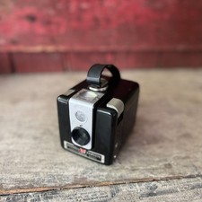 Kodak Brownie Hawkeye Flash Model Vintage Camera Black  Silver 4"x3.5"x3.5"