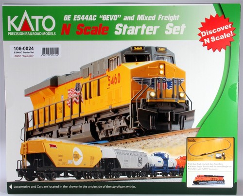 Juego de tren de carga diésel calibre Kato 106-0024 BNSF Wedge GE ES44AC GEVO N | Zustand: New