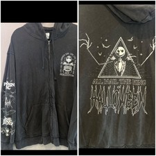 Disney Parks THE NIGHTMARE BEFORE CHRISTMAS Graphic Zip Hoodie Xl