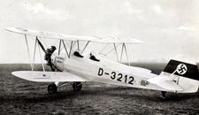 Heinkel He 72 Interwar Biplane Basic Trainer Desk Wood Airplane Model Small 1/32