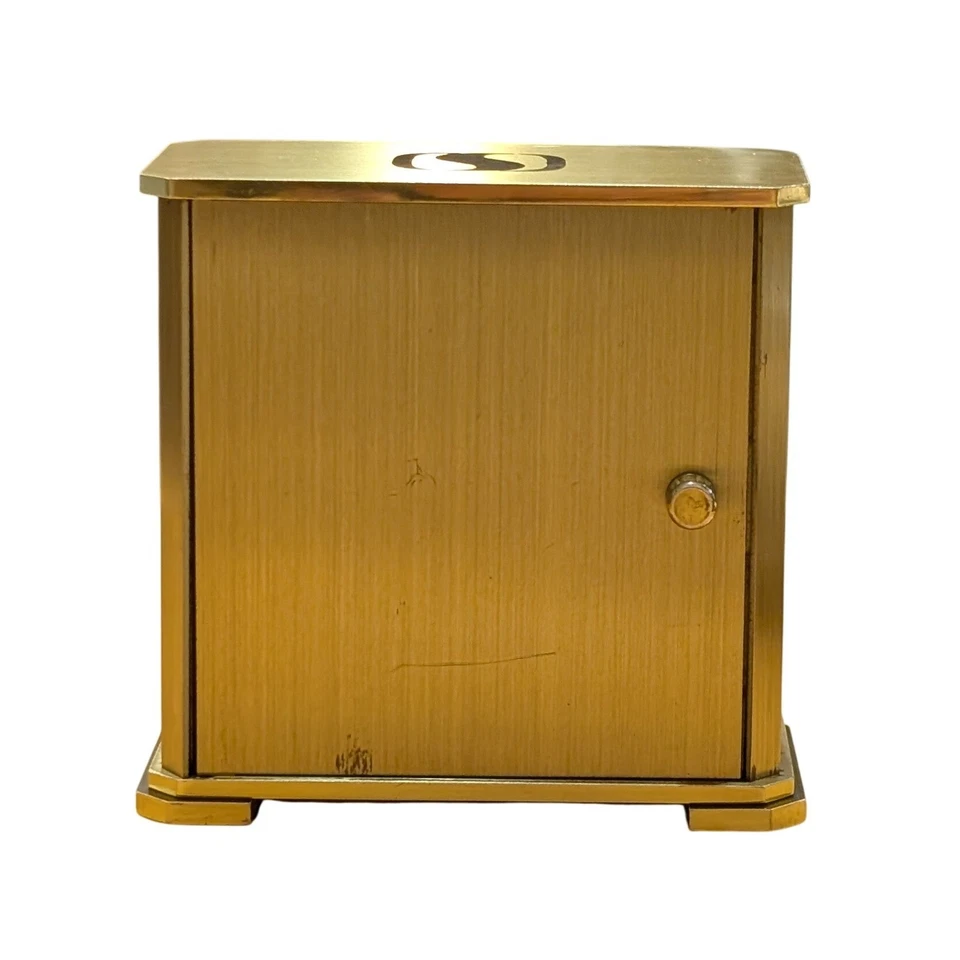 Reloj de mesa vintage Tiffany & Co. de latón Alemania Hechinger cuarzo tiempo decoración de escritorio Foto 2 de 4