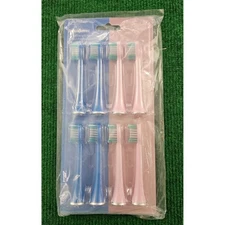AquaSonic Vibe Duo Pro Replacement Toothbrush Heads 8 Pack Blue Pink New