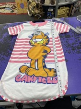 Kids Vintage Garfield Night Gown Short Sleeve Size 12 Dated 1978