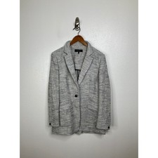 Rag  Bone New York Womens Tweed Blazer Black White Cotton Wool Blend Size 4