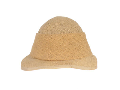 SANDRA PHILLIPPS London Vintage Burlap-Straw Bow Cloche  display picture 1