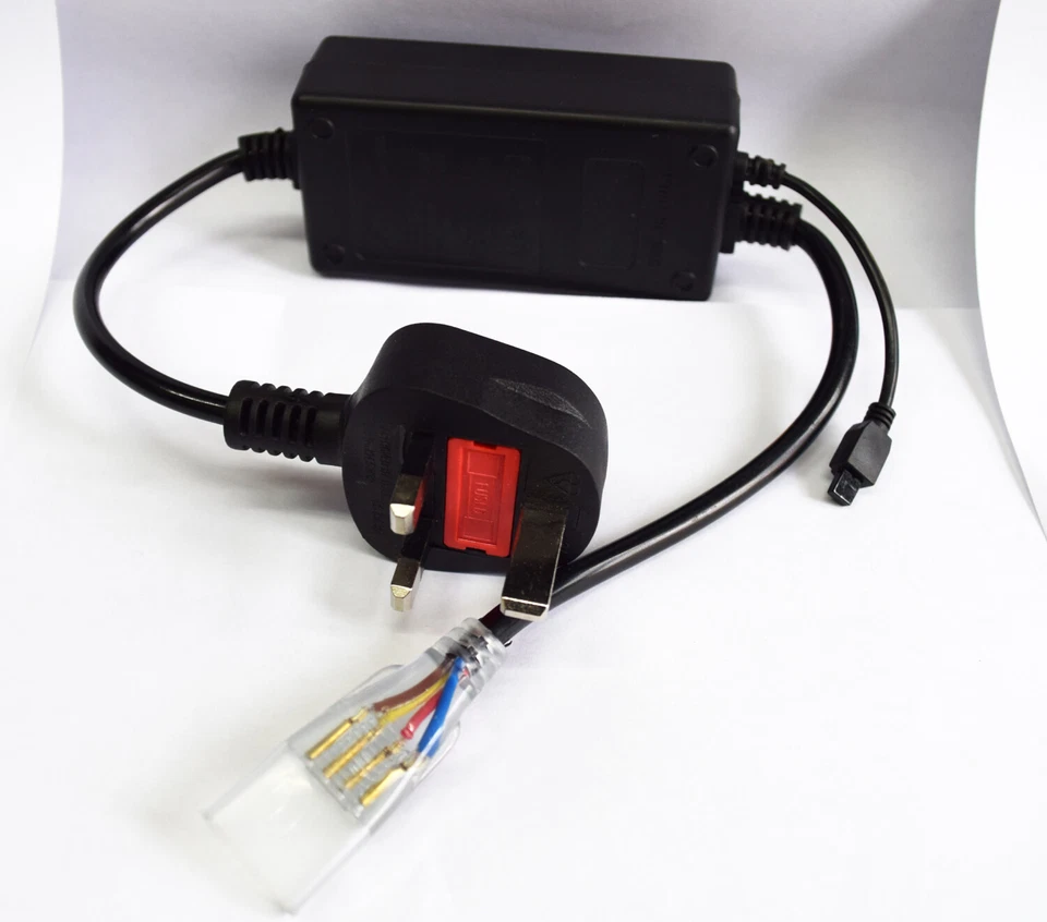 LED Strip 220V 240V 5050 SMD IP67 Waterproof Lights Rope White Blue RGB UK plug - Image 2 of 3