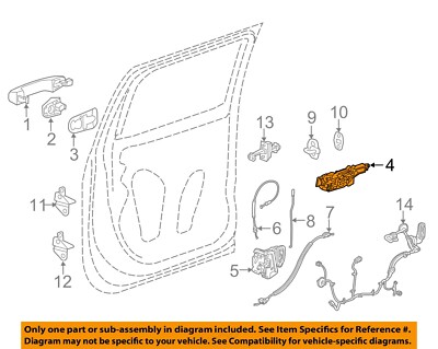 2014-2019 SILVERADO SIERRA DRIVERS REAR DOOR OUTSIDE HANDLE