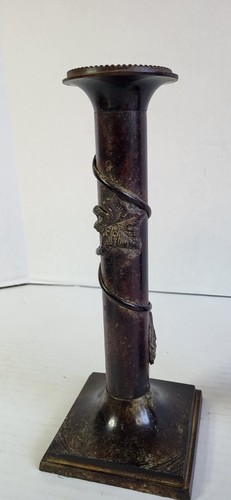 Bronze Sockel Kerzenständer Weinrebenmuster 9,5" hoch 4" Sockel italienischer Stil - Bild 7 von 13