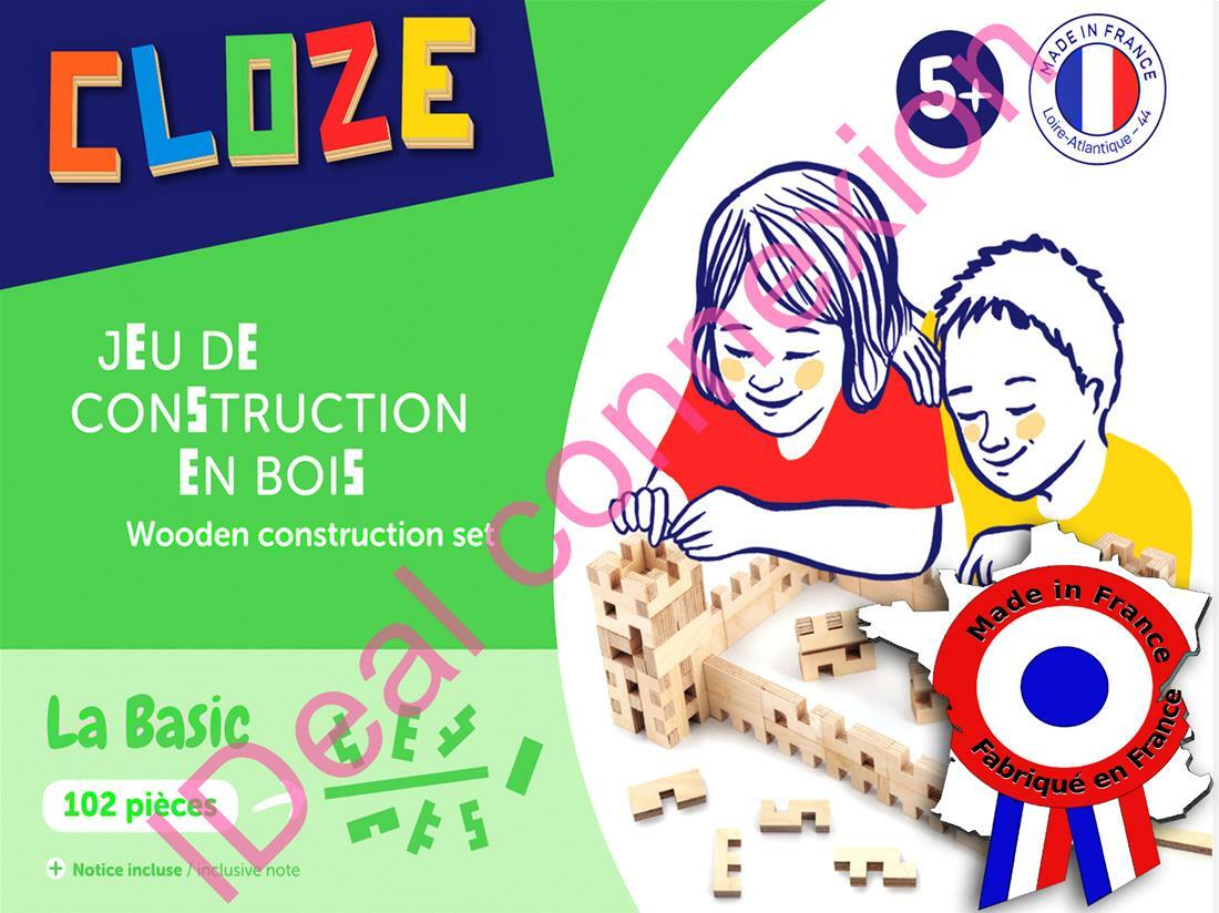 Jeu de construction en bois La basic de 50 pièces pour enfant