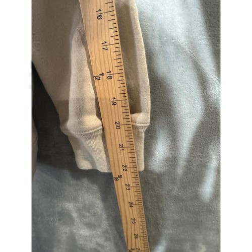 GAP Hoodie Womens Medium Beige Logo Kangaroo Pocket Drawstring Hood Comfy Casual - Picture 6 of 6