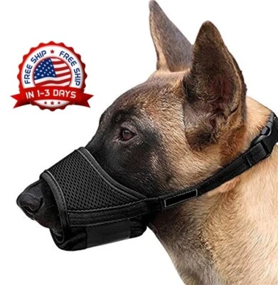 Bozal Para Perros De Nylon Para Perros Evite Morder, Ladrar y Bucle Ajustable: L