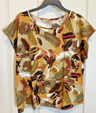 Women "s  XL 46" bust Shirt Blouse Short Sleeve Pullover Tunic Tops Crew Neck