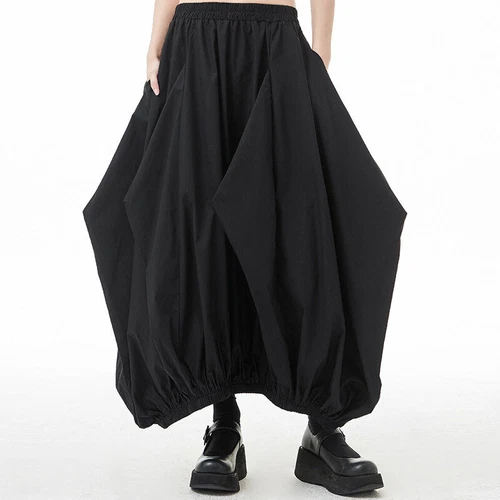Japanese OversizedBaggy Skirts Cotton Elastic Waist Womens Punk Rock Gothic - Bild 2 von 5