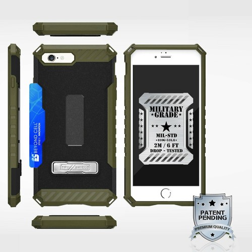 Buck Camo Shockproof Hybrid Case+Tempered Glass Cover for iPhone Model (4.7") - Picture 2 of 6