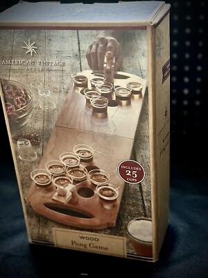 American Vintage Foldable Table Top Wood Beer Pong Game  Brand New