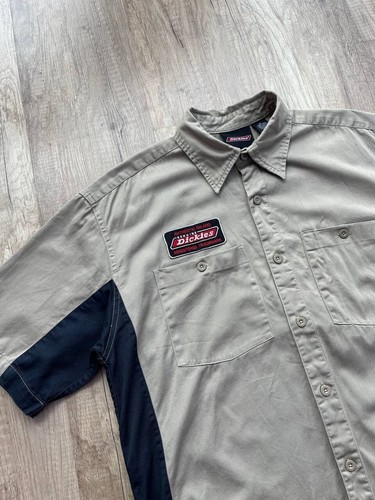 Dickies Short Sleeve Shirt Beige Cotton Size M - Picture 3 of 9