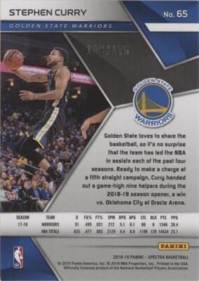 2018-19 Panini Spectra - Stephen Curry #65 for sale | eBay