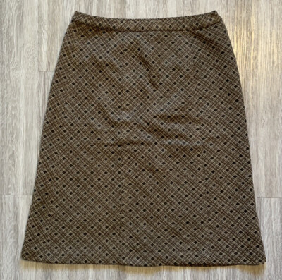 Laura Urbinati Skirt Brown Textured Knee Length VTG 90s Y2K