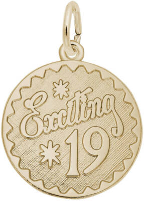 Aufregender Neunzehn Charm von Rembrandt 10K oder 14K Gold oder Sterlingsilber