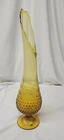 Vintage Swung Vase Fenton Art Glass Amber 20" Hobnail Stretch Pedestal MCM 60's